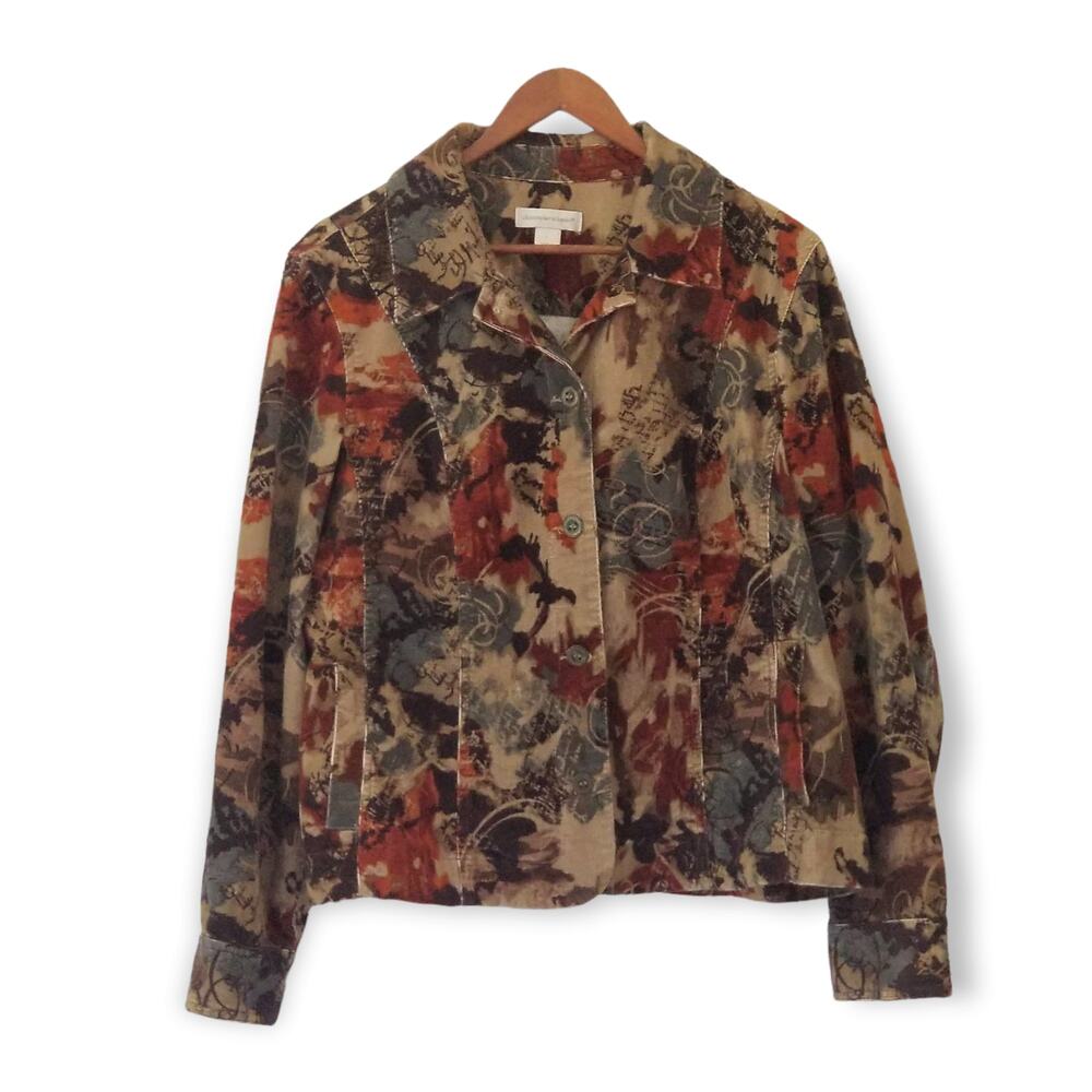 Christopher & Banks Floral Corduroy Jacket - Size L